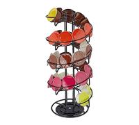 Relaxdays Portacápsulas Compatible con Dolce Gusto, 32 Cápsulas, Giratorio, Soporte Monodosis Café Metal, 41x17cm, Negro, Acero, 41 x 17 cm