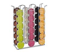 Relaxdays Portacápsulas Compatible con Dolce Gusto, 36 Cápsulas, Soporte Monodosis Café Metal, 5cm, Plateado, Hierro, 32,5x26,5x9,5 cm