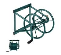 Relaxdays Portamangueras de pared verde oscuro