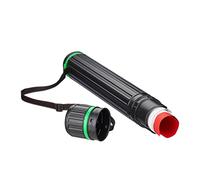 Relaxdays Portaplanos Extensible hasta A0, Tubo para Guardar Láminas, Carteles, Planos 64-100cm, Plástico, Negro/Verde
