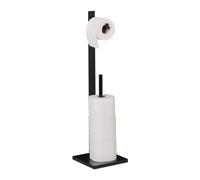 Relaxdays Portarrollos Papel Higiénico, para 5 Unidades, Soporte Vertical, Bambú, Porta Rollos, 71 x 19 x 19 cm, Negro, 71x19x19 cm