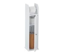 Relaxdays Portarrollos Baño de Pie, Soporte Papel Higiénico, Porta Rollos, DM-Metal, 1 Ud., 78,5 x 20 x 18 cm, Blanco