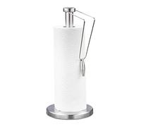 Relaxdays Portarrollos Cocina Vertical, Acero Inoxidable Cepillado, Soporte Rollos Papel Encimera, 34 x 15 cm, Plateado