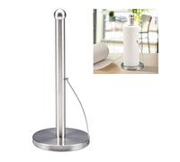 Relaxdays Portarrollos Cocina Vertical, Acero Inoxidable Cepillado, Soporte Rollos Papel Encimera, 35 x 15 cm, Plateado