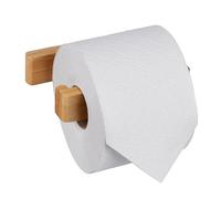 Relaxdays Portarrollos de Baño Autoadhesivo, Bambú, Soporte de Papel Higiénico, Montaje sin Taladrar, de Pared, Natural, 3 x 13,5 x 9 cm