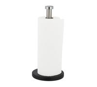 Relaxdays Portarrollos Cocina Vertical, Acero Inoxidable, Soporte Rollos Encimera, Sujetarrollos, 33x15 cm, Plata/Negro, 33 x 15 cm