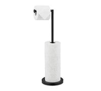 Relaxdays Portarrollos WC, Soporte Papel Higiénico para 4 Rollos, de Pie, 57 x 21,5 x 16,5cm, Baño y Aseo, Hierro, Negro