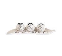 Relaxdays Portavelas con set de velas y arena blanco,crema,gris