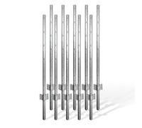 Relaxdays Postes para malla metálica, set de 10 plata
