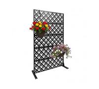 Relaxdays Protección Visual, diseño de Rombos, jardín, balcón y Piscina, biombo Exterior, 183 x 110 cm, Metal, Color Negro