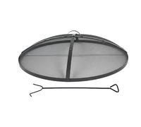 Relaxdays Protector de chispas para brasero negro