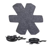 Relaxdays Protector de Sartén, Set de 6 Protegesartenes, 38 x 30 cm, Protección de Fieltro Ollas, Apilar Cacerolas, Gris