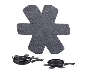 Relaxdays Protector de Sartén, Set de 6 Protegesartenes, 38 x 30 cm, Protección de Fieltro Ollas, Apilar Cacerolas, Gris