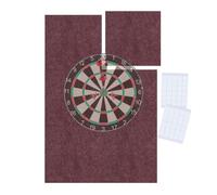 Relaxdays Protector diana 6 pzas fieltro rojo oscuro