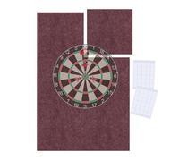 Relaxdays Protector para Diana, 6 Piezas, 60x90 cm, Fieltro, Surround para Pared, Incluye Adhesivos, Burdeos