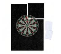 Relaxdays Protector para Diana de Dardos, 6 Piezas, 60x90 cm, Surround de Fieltro para Pared, Incl. Almohadillas, Negro