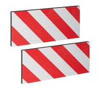 Relaxdays Unidades Protectores de Pared para Garaje Set de 2, Autoadhesivos, para Pilares, Reflectante, Gomaespuma, Rojo y Blanco, Caucho, 38 x 16 x 1,5 cm