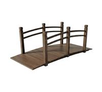 Relaxdays Puente de jardín con barandilla, Madera de Abeto, para Estanque de jardín, 55 x 150 x 67 cm, 150 kg, Puente de Madera, Color marrón