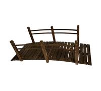 Relaxdays Puente de jardín de Madera de Abeto con barandilla, para Estanque, 58×185×72 cm, marrón