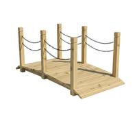 Relaxdays Puente jardín con cadenas marrón claro,negro