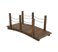 Relaxdays Puente jardín con cadenas marrón,negro