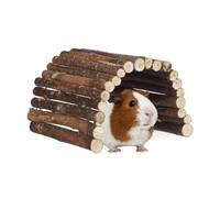 Relaxdays 10023888 Puente Roedores, Hámster, Cobaya, Túnel Conejo, Accesorio Jaula, Madera, 1 x 28 x 17 cm, Marrón