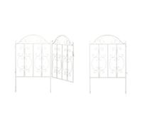 Relaxdays Puerta de jardín de 3 piezas blanca blanco