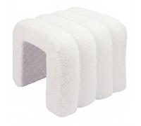 Relaxdays Puf de peluche blanco