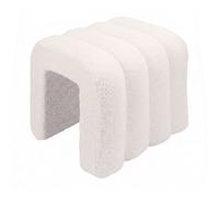 Relaxdays Puf de peluche crema