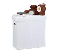 Relaxdays Puff almacenaje plegable blanco