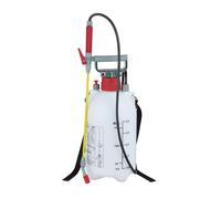 Relaxdays Pulverizador Presión, 5 L, Riego y Protección de Plantas, Boquilla Ajustable, Escala, Rociador, Blanco/Rojo