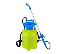 Relaxdays Pulverizador a Presión con Lanza, 3 L, Boquilla Ajustable, Riego y Limpieza, Atomizador Jardín, Amarillo/Azul, 50% plástico