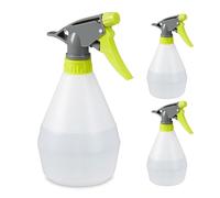 Relaxdays Pulverizador Agua, Pack 3, 500 ml, Boquilla Niebla y Chorro, Escala, Rellenable, Plástico, Atomizador, Blanco