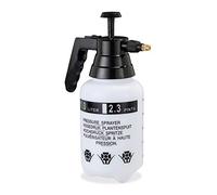 Relaxdays Pulverizador Agua Presión, Boquilla Ajustable, Vaporizador para Plantas, Jardín, 1 l, 1 Ud., PE-Latón, Negro