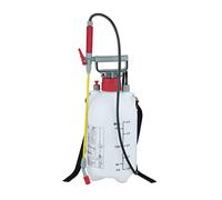 Relaxdays Pulverizador Presión, 5 L, Riego y Protección de Plantas, Boquilla Ajustable, Escala, Rociador, Blanco/Rojo