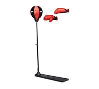 Relaxdays Punchingball Saco Boxeo Niños con Guantes, Set Punching Ball, Boxing Bag, Infantil, Negro/Rojo, Estándar