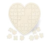 Relaxdays Puzzle Madera Corazón Grande, Libro Firmas Invitados Boda, Bautizo, 49 Piezas, 45 x 45 cm, Marrón Natural, 1 Ud