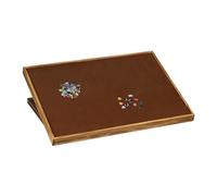 Relaxdays Puzzletisch Tablero de Puzle, Mesa de Rompecabezas Altura Ajustable, para 1000 y 1500 Piezas, Reversible, Madera, Natural, Fieltro, 38 x 93 x 74,5 cm