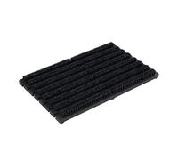 Relaxdays Rascador de Zapatos, Base Antideslizante, cepillos PP Resistentes, para Interior y Exterior, Madera Negra, Plástico, Hierro, 4.5 x 59 x 36 cm