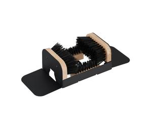Relaxdays Rascador de zapatos con cepillos 3 caras marrón claro,negro