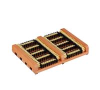 Relaxdays Rascador de zapatos con cepillos crema,naranja,negro