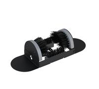 Relaxdays Rascador de Zapatos con cepillos en 360°, Felpudo Exterior, cerdas duraderas, fijación al Suelo, Negro/Gris