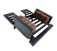 Relaxdays Rascador de zapatos con cepillos, hierro fundido, zapatos y botas, entrada, jardín, matabotas, color negro