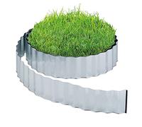 Relaxdays Rasenkante 15m aus Metall Borde Jardín, Bordura Césped 15 m, Delimitador Huerto Metálico, Galvanizado, Flexible, 16 cm Alto, Plateado, Hierro, 16 x 0.2 x 1500 cm