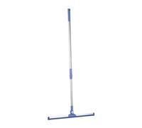 Relaxdays Rasqueta Limpiacristales Mango Telescópico, 84-135x52 cm, Labio Goma, Acero Inoxidable, Ajustable, Plata/Azul