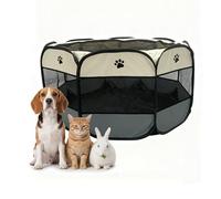 Relaxdays recinto Plegable para Cachorros, 58x114 cm, AlxF, Interior/Exterior, Pop-up, portátil, poliéster, Multicolor