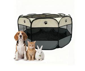 Relaxdays recinto Plegable para Cachorros, 58x114 cm, AlxF, Interior/Exterior, Pop-up, portátil, poliéster, Multicolor