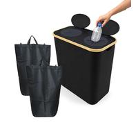 Relaxdays Recipiente para Botellas reciclables, 140 l, hasta 60 Botellas, 2 Bolsillos, recolector Negro