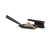 Relaxdays Recogedor para Chimenea con Cepillo, Acero, Negro, 13 x 41 x 13 cm
