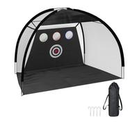 Relaxdays Red de práctica para golf negra blanco,rojo,negro